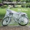 5 Stück/Set Einweg Transparente Fahrradabdeckung, Universelle Wasserdichte Regen- & Staubschutzhülle für Mountainbikes & Elektrofahrräder