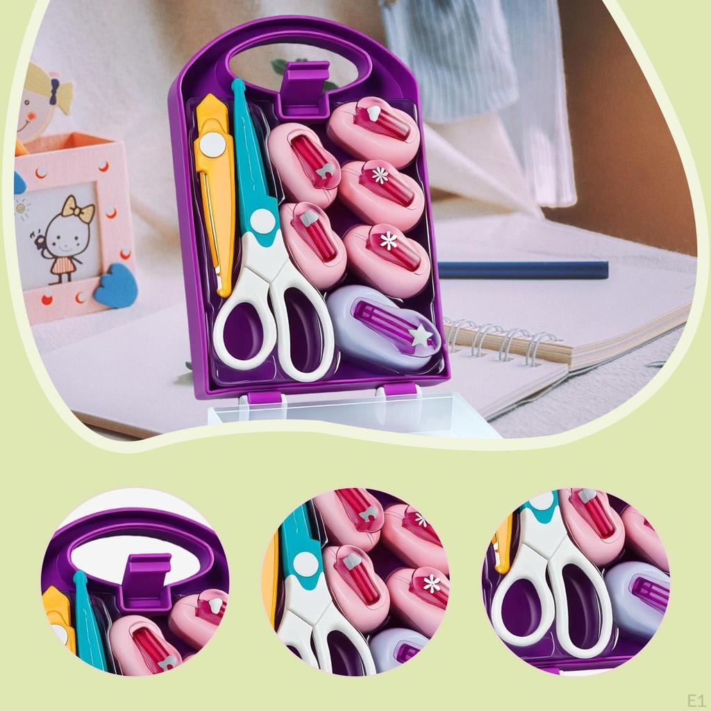 6Pcs Paper Punch, Craft Hole Punch Versatile DIY Different Shape Puncher for Gift Card Making Photo