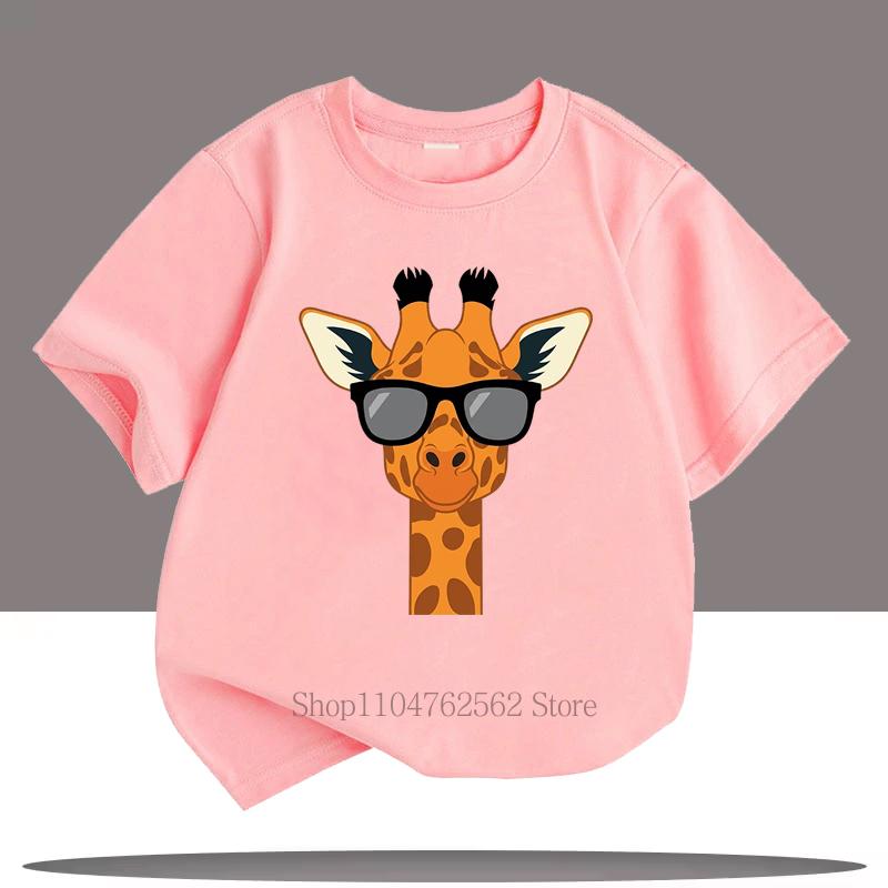 Cool Giraffe Print Teenager Tshirts Children Clothing Summer Boys Girls Casual Fashion Funny Colorful Kids Short Sleeve Tees