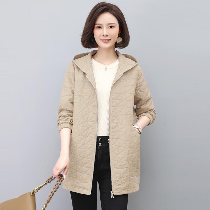 Yalu Women's Autumn Hooded Casual Mid-Length Trench Coat