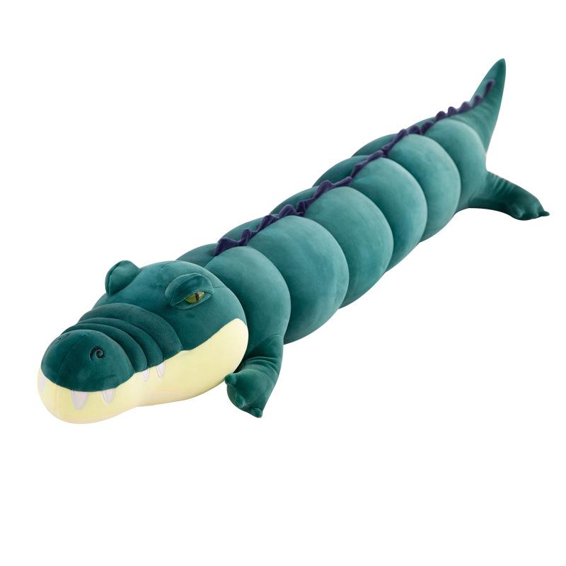 Long Simulated Crocodile Throw Pillow Plush Toy Grass Green Cushion Children's Birthday Gift