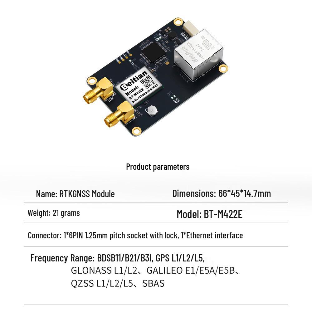 North Sky GNSS Module RTK High-Precision BeiDou GPS Positioning Board with Network Port BT-M422