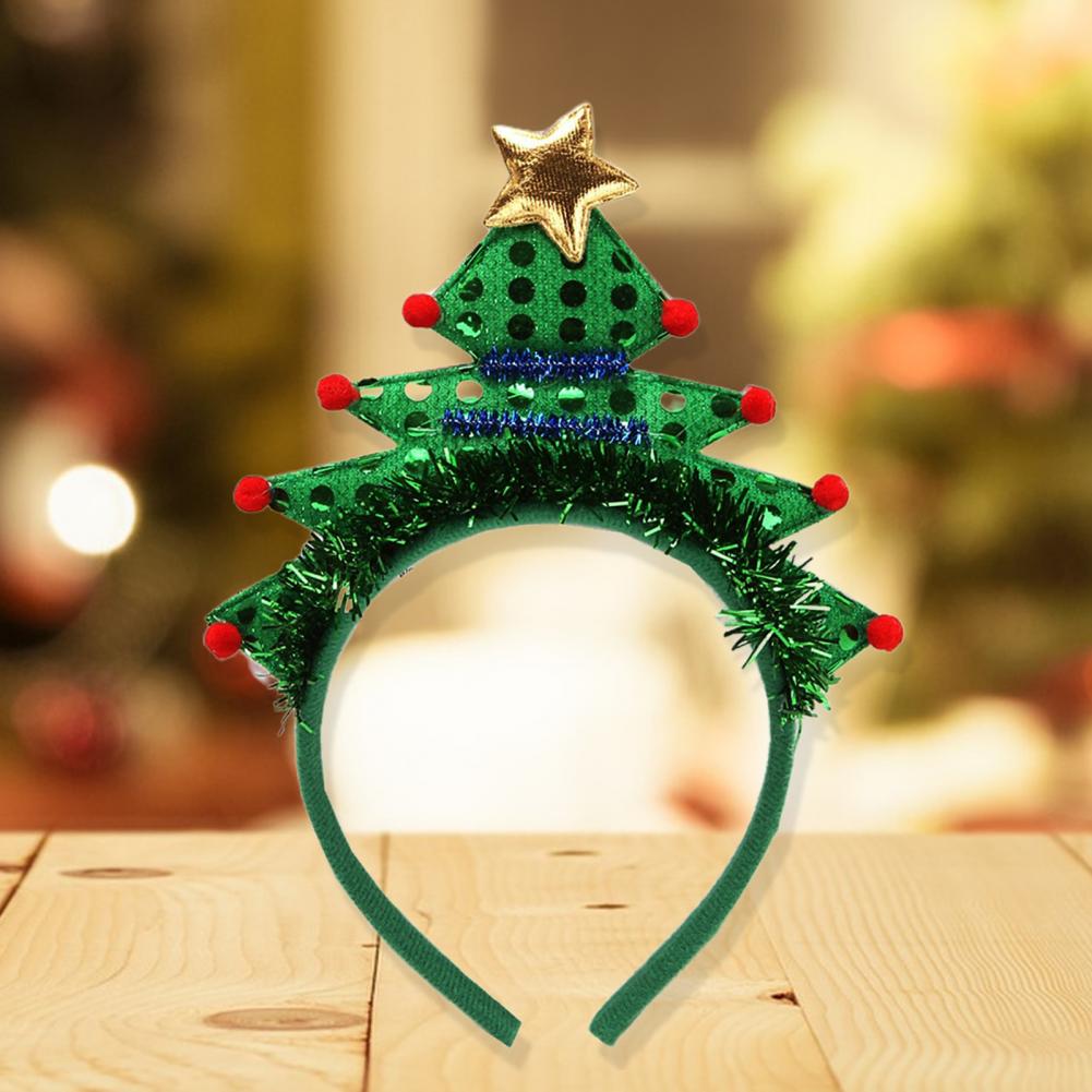 Christmas Headband Lightweight Christmas Hairband Bright Color Performance Props  Exquisite Christmas Tree Hair Hoop Costume