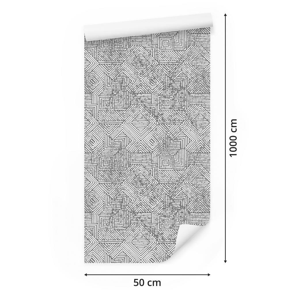 Geometric wallpaper in vintage style for living room and bedroom 50x1000