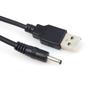 USB Male To Dual DC35135 Spring Cable, Black TPU, 2-Section Split