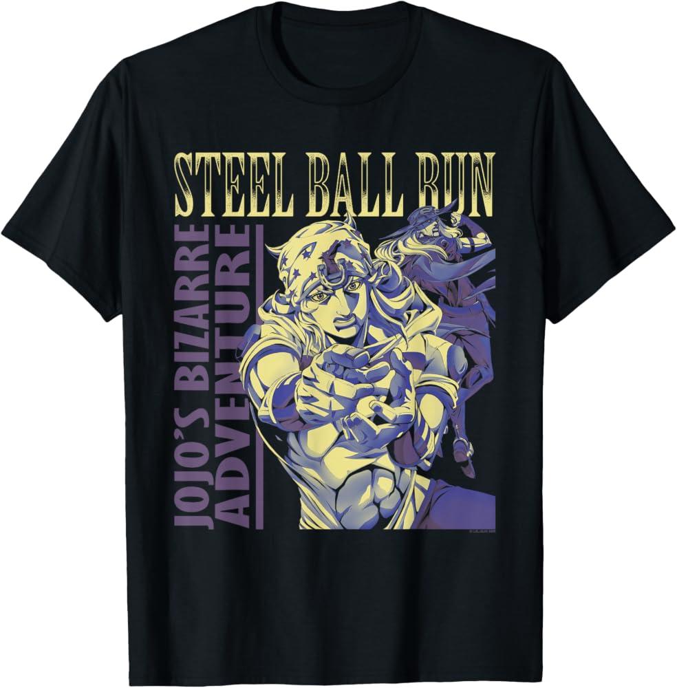 Anime Jojos Bizarre Adventure Steel Ball Run Diego Brando Comfortable and Breathable Retro Fan Tshirt