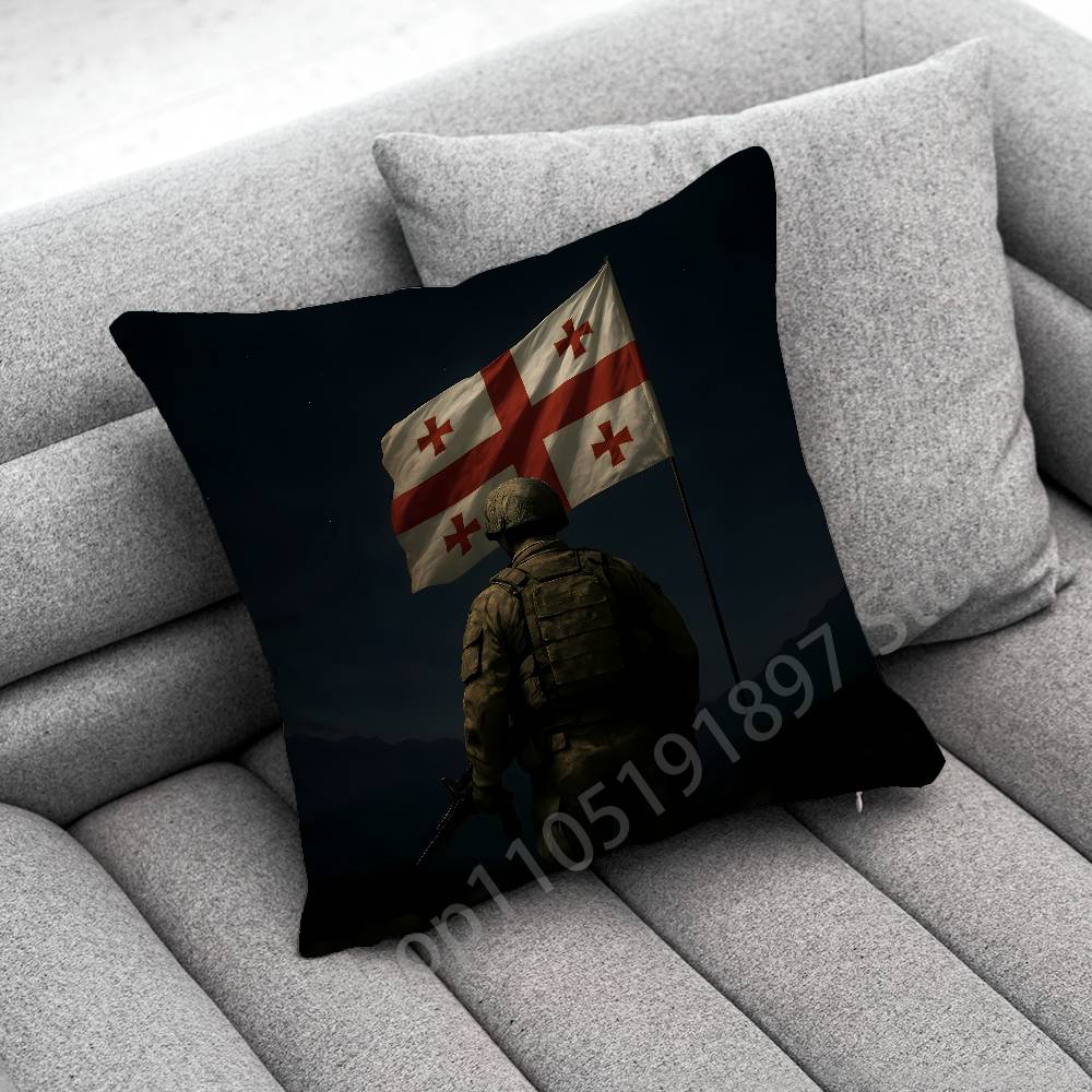 Georgia Tbilisi Passport Flag Map Throw Pillow Case For 45cm 40cm 30cm 50cm 55cm Square Home Pillowcase Case