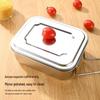 304 Stainless Steel Rectangular Lunch Box with Handle