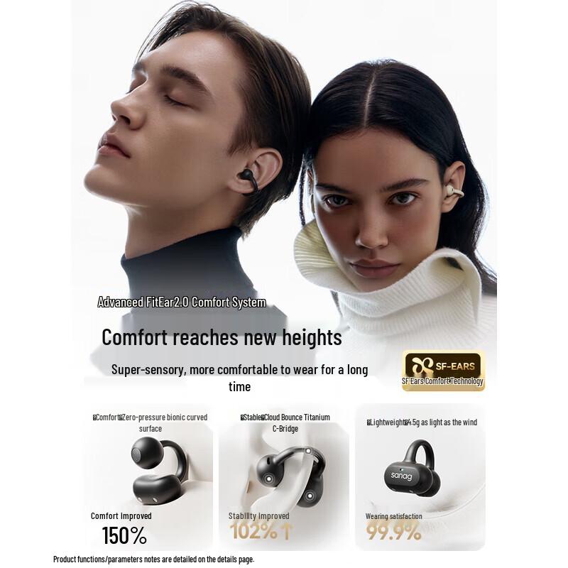 SANAG Z50 Ultra Open-Ear Clip-On AI Bluetooth Headset
