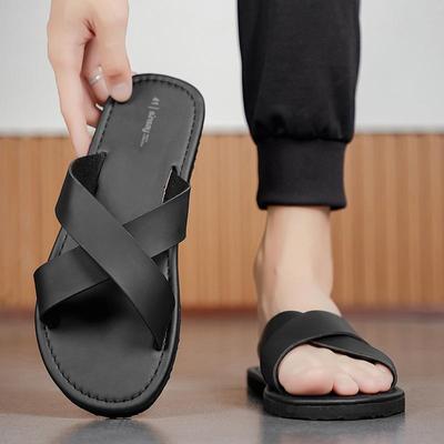 Pantoufles d'été décontractées pour hommes, chaussures d'extérieur confortables, semelle souple, antidérapantes, imperméables, sandales de plage