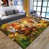3D Cartoon Fox Carpet Fox Family Carpets for Children Room Playroom Living Room Forest Animals Area Rug Fire Fox Mat Home Decor