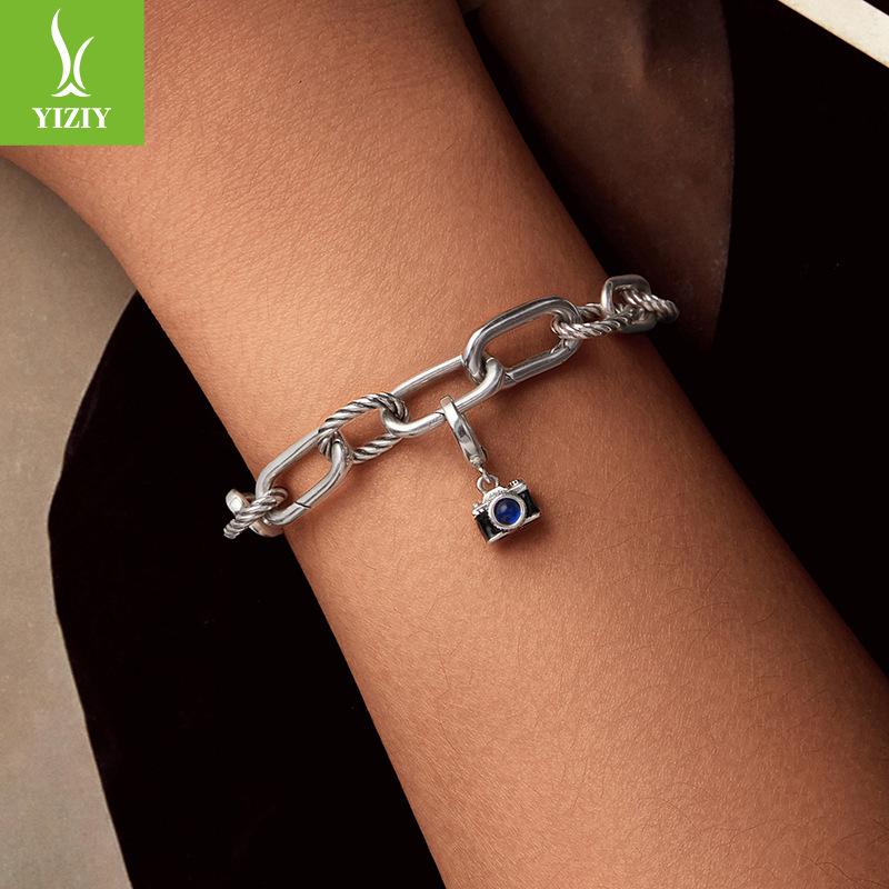 Button Head Can Be Opened And Closed - Camera Pendant Beaded Diy Bracelet Accessories S925 Sterling Silver Jewelry Accessories