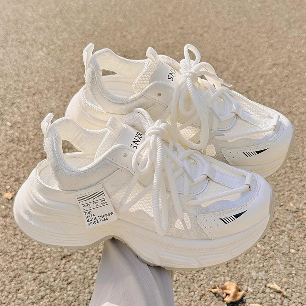 Autumn Breathable Women Casual Shoes Fashion High Heels Women Wedges Heels Sneakers Thick Sole Trainers Platform Shoes