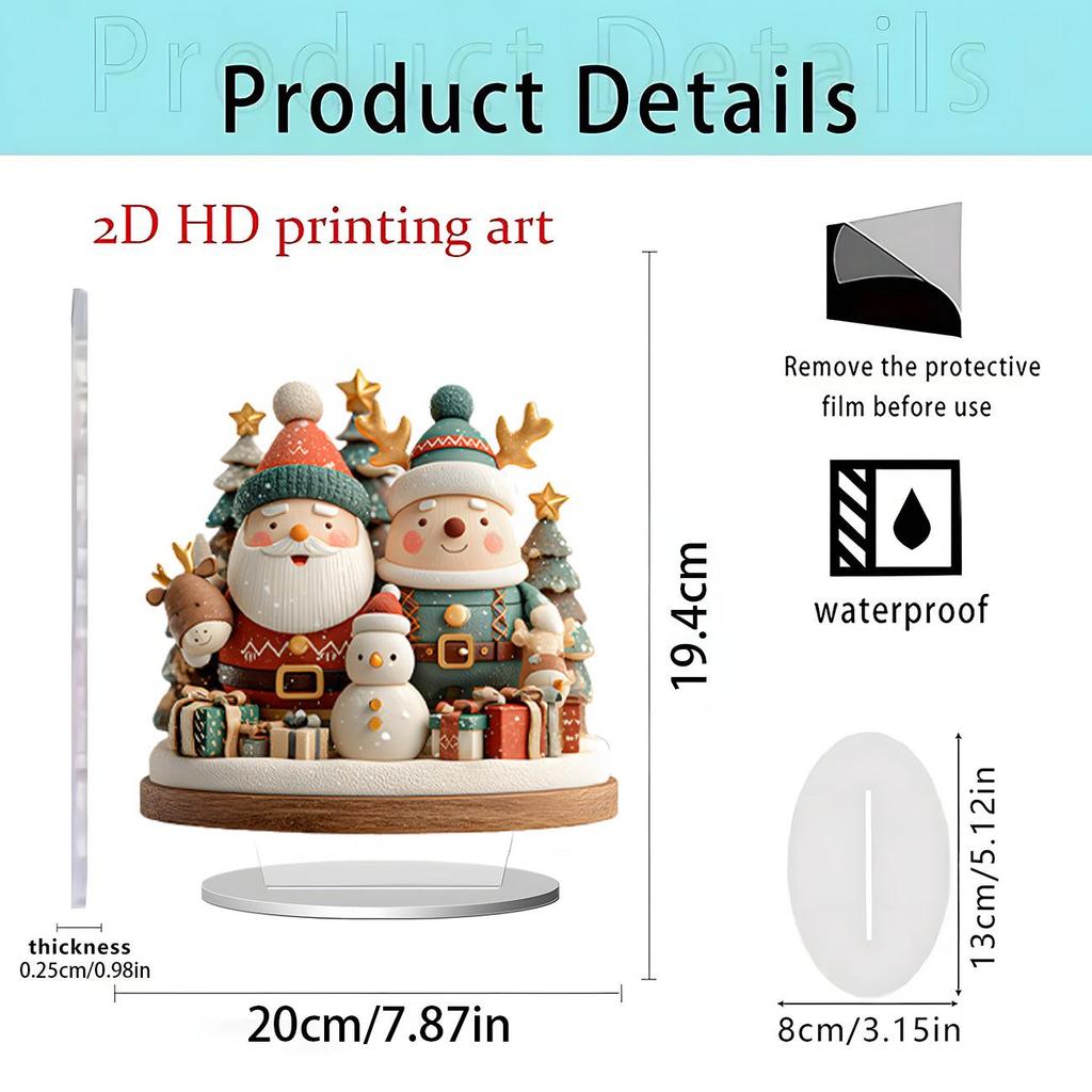 Ornement de table pomme de Noël et du Nouvel An en acrylique 2D