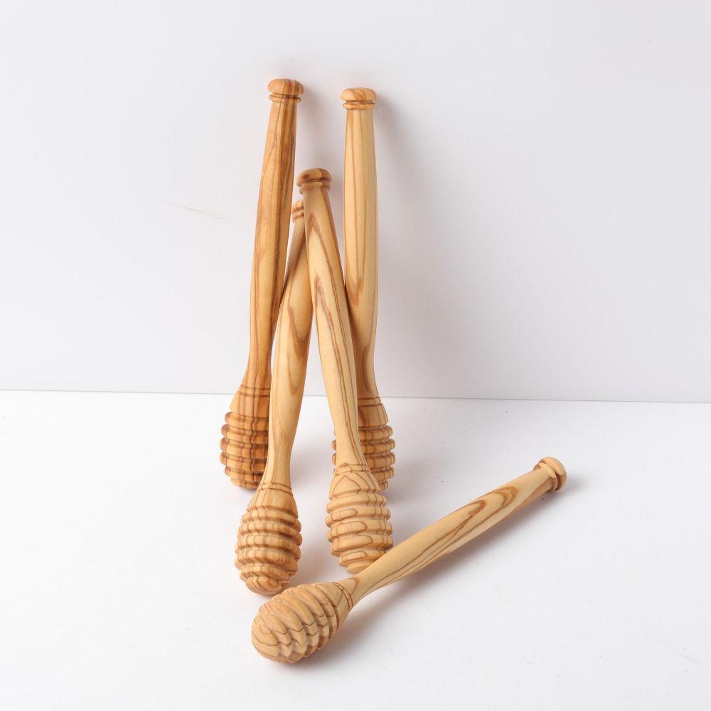 10/15/16cm Wooden Honey Dipper Handmade Wooden Honey Stirrer Honey Mixing Rod  For Jars