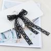 Sweet  Bow Beaded Keychain White Black Bowknot Pendant Phone Chain Exquisite Cute Keyring Bag Hanging Jewelry Accessories