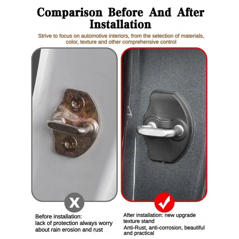 For 2016-2024 Tesla Model 3 Model Y Door Lock Cover Protective Latch Cover Door Stop Cover Set of 8 Car Accessories