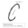 Personality Vintage Feather Thorns Twist Silver Color Open Cuff Bracelet for Men Stainless Steel Adjustable Bangle Gifts