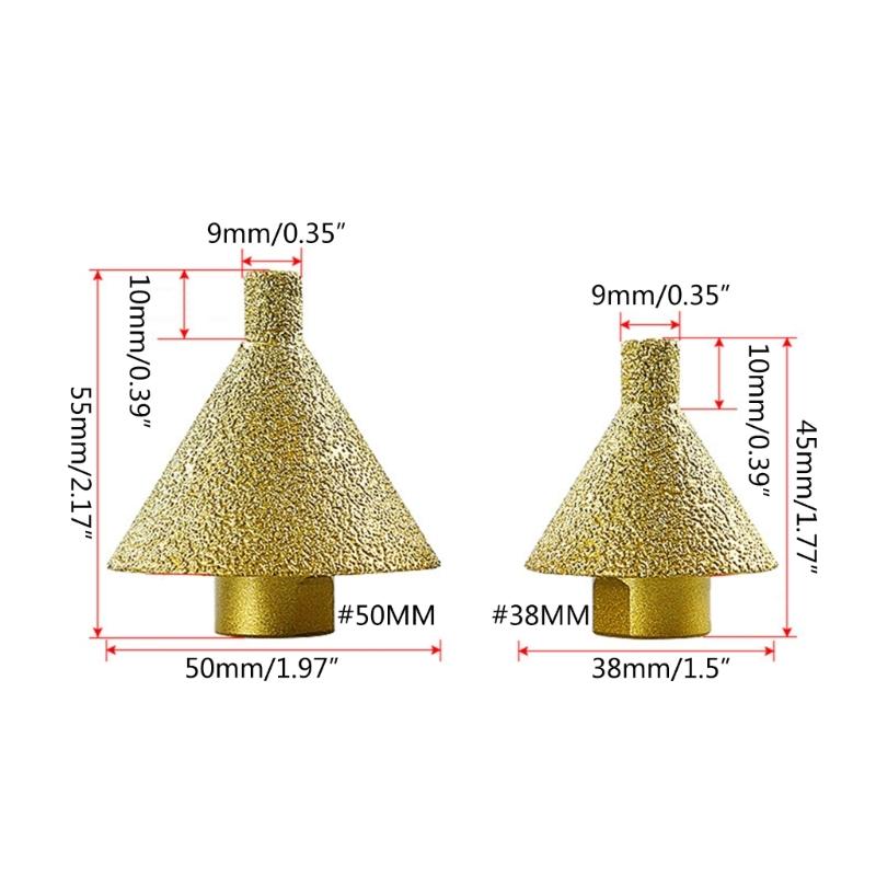 Diamond Chamfer Finger Bit Diamond Cone Milling Bit Stone Hole Opener Diamond Chamfer Drill for Porcelain Tiles