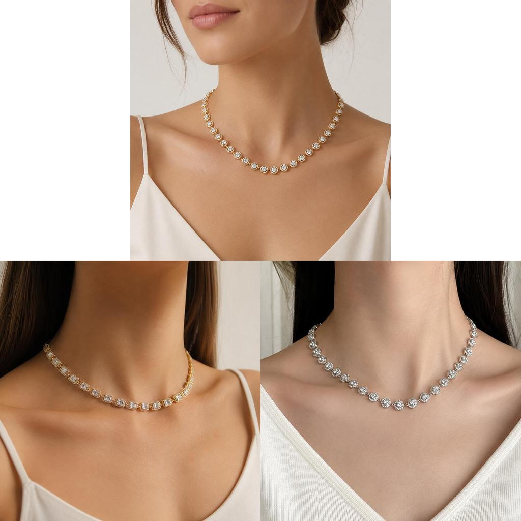 Water Diamond Titanium Steel Necklace For Women With Delicate Minimalist Design