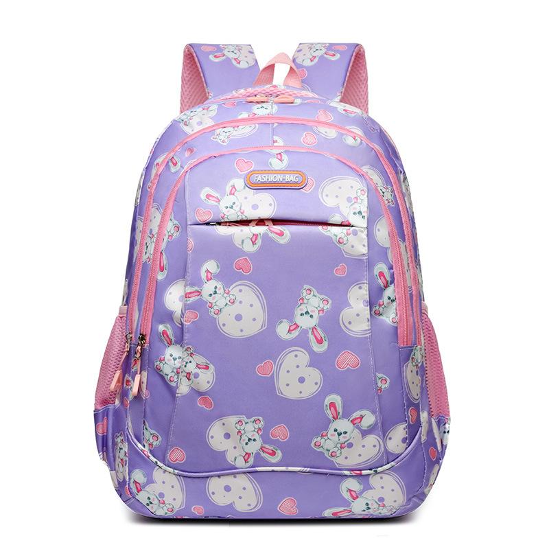

Простой современный милый школьный рюкзак большой емкости, рюкзак для мальчиков и девочек, рюкзак для школьников младших классов, подходит для школьников 46x32x15cm фиолетовый