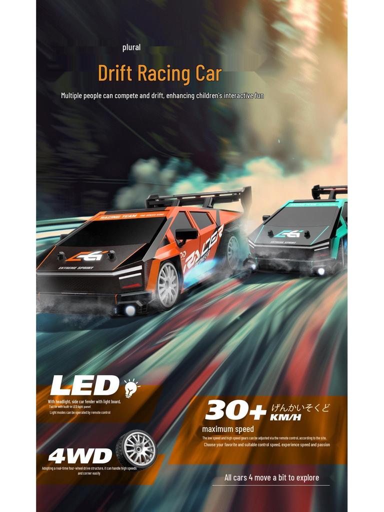 High-Speed 2.4G RC Drift Car: Half-Scale, Four-Wheel Drive, with Lights - Remote Control Toy for Kids