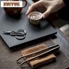 Wooden Pure Titanium Tea Tweezer Boutique Tea Clip Household For Toast Bread Pickles Flower Tea Drinkware Equipment Collection