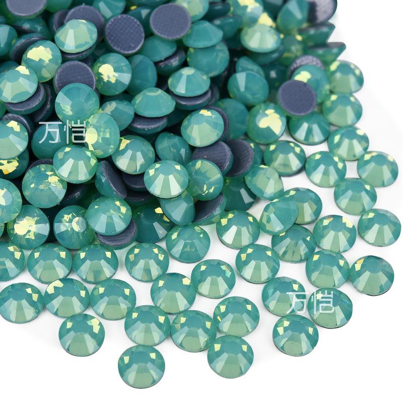 Green Series Glass Hot Drill, Crystal Hot Melt Adhesive Imitation Austrian Hot Drill Diy Clothing Luggage Rhinestone Jewelry Accessories