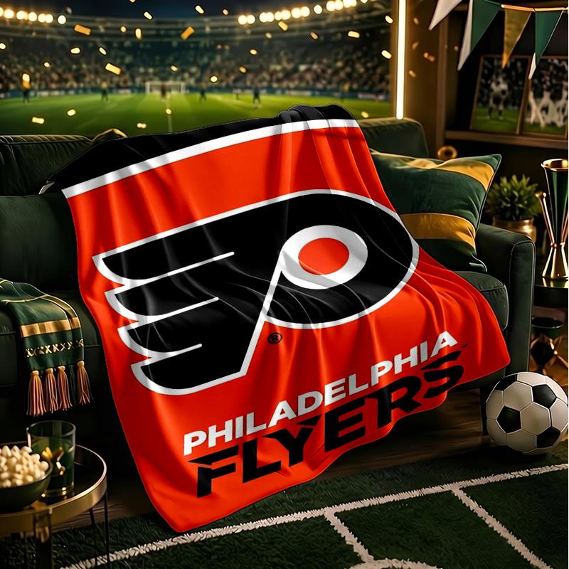 Flyers Hockey Team Throws Blanket Flannel Blankets Plush for Couch Bed Gifts for Men Women Travel picnic blanket Christmas fan gifts