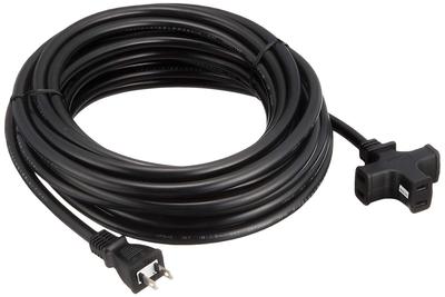 NICOH Flexibel Verlengkabel, 10m, 15A, 3 Stopcontacten, Tot 1500W Totaal, Zwart, NCT-1510BK, met Vlekbestendige Omhulling