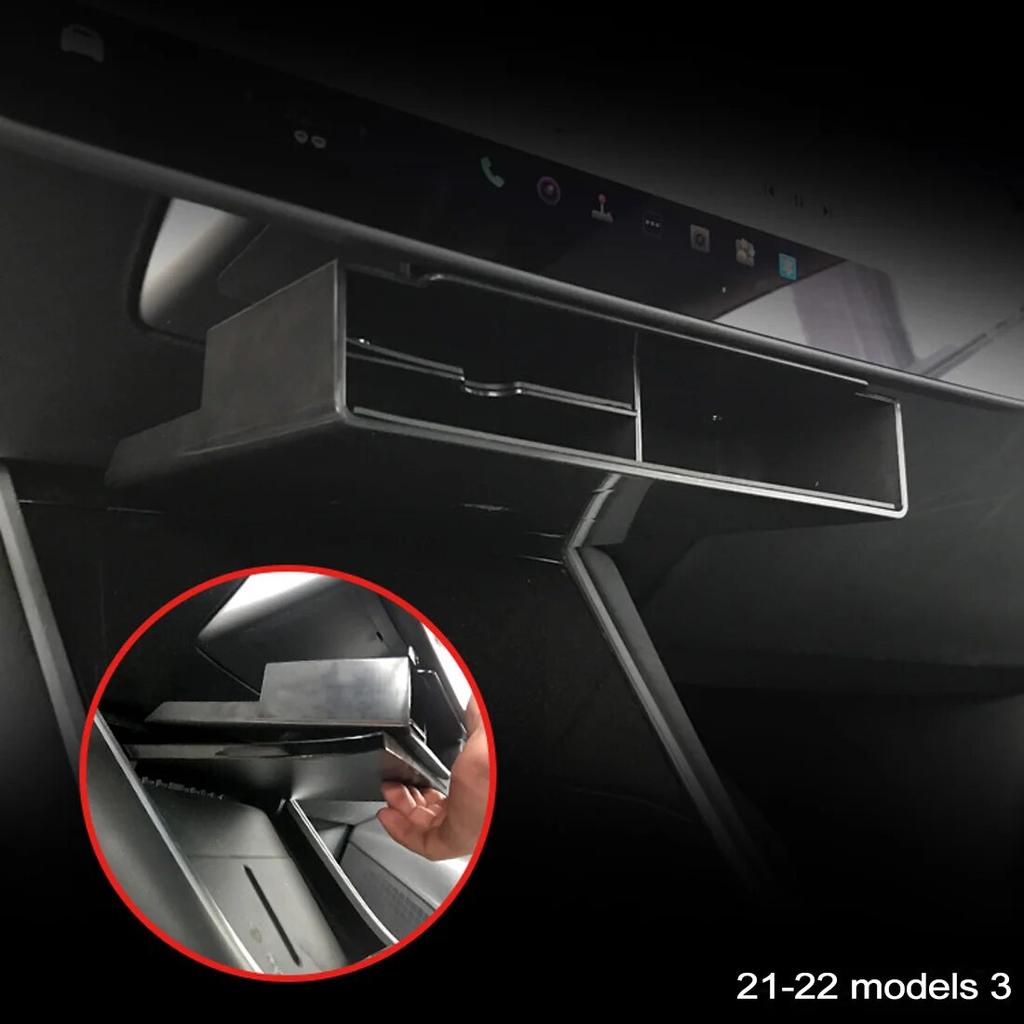 Upgrade Unterbildschirm-Aufbewahrungsbox für Tesla Modell 3 Modell Y -2022 Aufbewahrungszubehör Center Console Organizer Aufbewahrungsregal