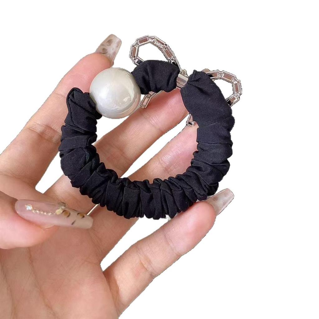 Korean Rhinestone Beaded Hair Tie for Women's Fashion Ponytails and Buns