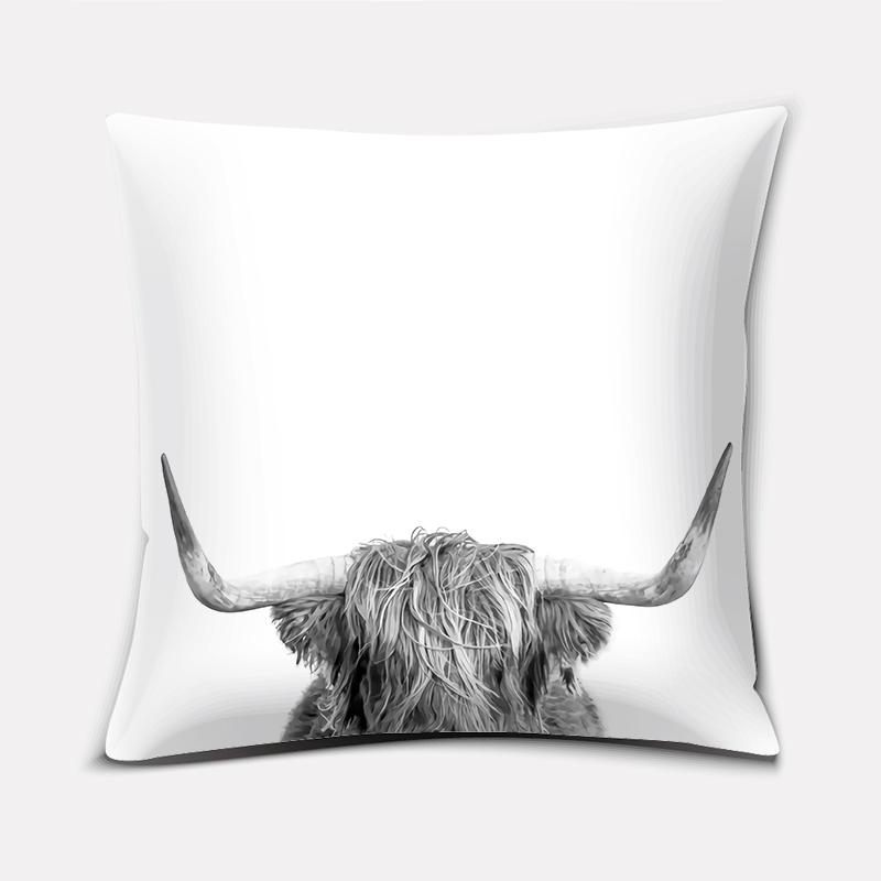 Scottish highland cow pattern super soft pillow case sofa cushion cushion decorative pillow