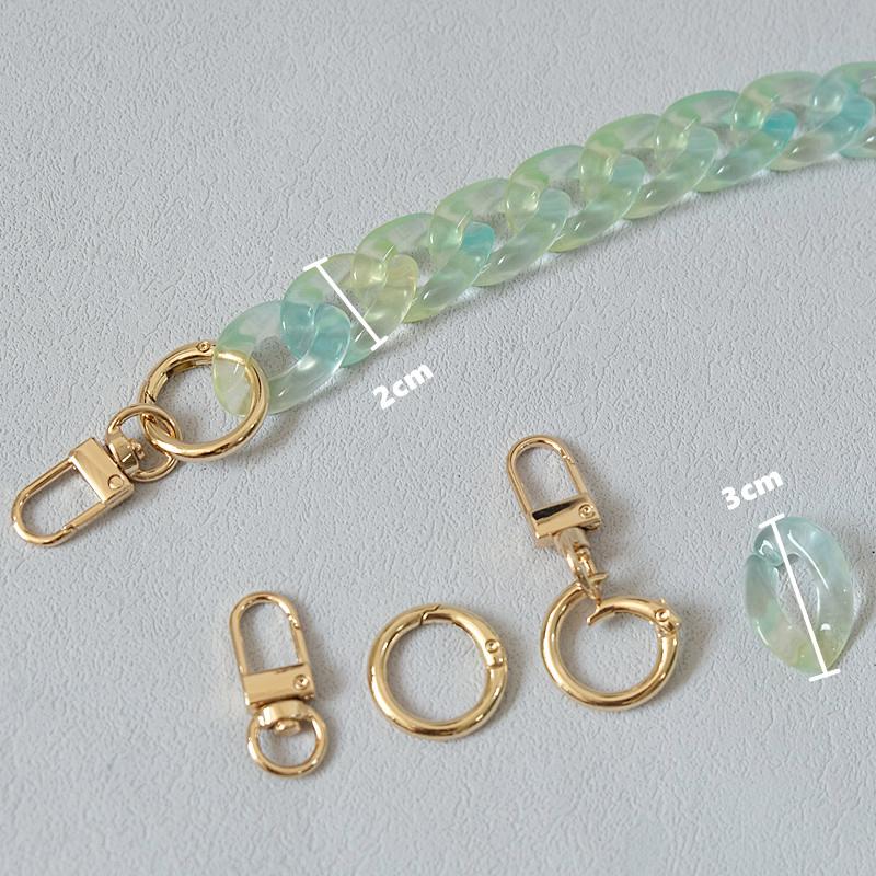 New Woman Bag Accessory Parts Neon Chain Candy Crossbody Resin Luxury Strap Women Hanging Chains Acrylic Shoulder Chain