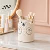 Study Table Pen Holder Cute Bear 2-in-1 & Phone Stand, Macaron Colors Desk Organizer, Large Organizer Capacity Storage for Pens Makeup Brushes