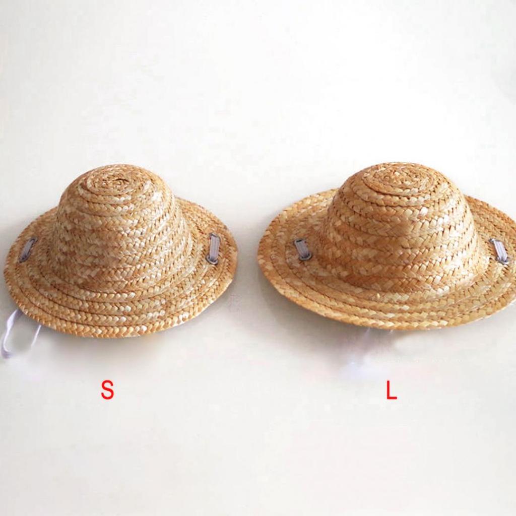 Nowość Letnia regulowana czapka dla psa Outdoor Słomkowy kapelusz Puppy Small Cat Sunhats