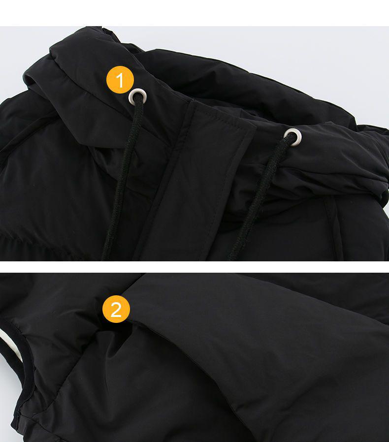 Dámská prošívaná vesta s kapucí - Nová módní krátká volná vesta na podzim/zimu 2023