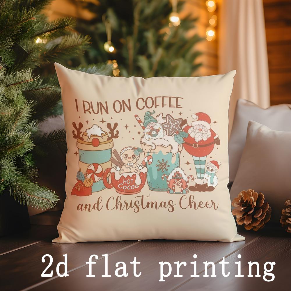 Home Decor Christmas-Themed Cushion Covers with Fun Prints Pattern Cushion Cover Suitable for Sofa Bedroom Car Pillow Cover
