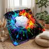 Soccer Ball Splash Art 1 Theme Blanket Lightweight Warm Flannel Blanket Decorative Throw Blanket for Home Decoration