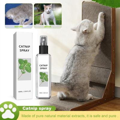 Spray Erba Gatta 100ML Allevia Ansia Rilassamento Spray Addestramento Gatto Naturale Sicuro Salute