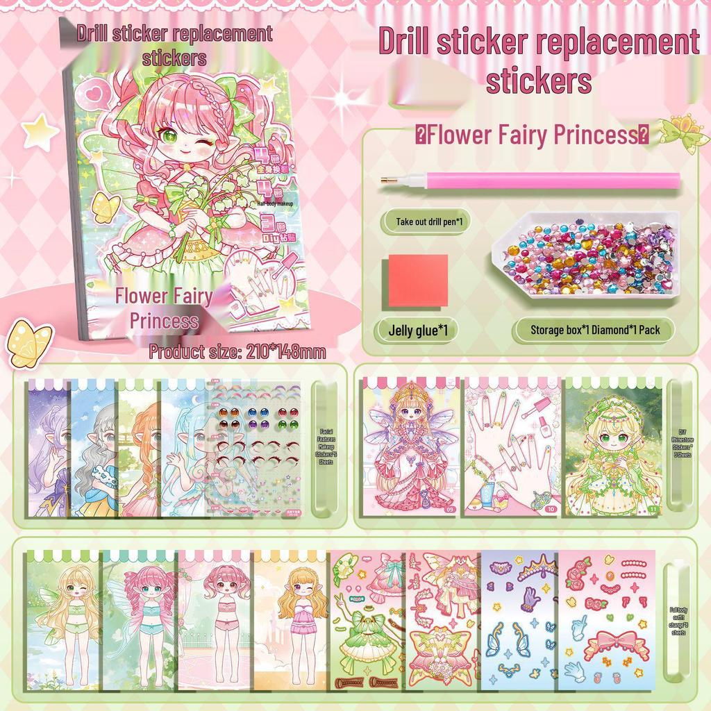 Beautiful Princess Dress-Up Stickers Book for Girls - DIY Fashion & Makeup