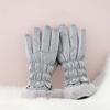 Down Cotton Satin Anti-cold Gloves Soft Finger Mittens Plush Thickened Gloves  Autumn