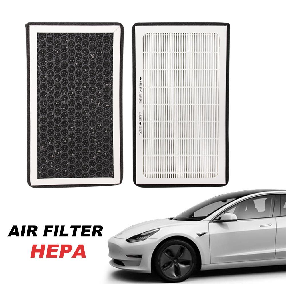 Pentru Tesla Model 3 Model Y 2017-22 Filtru de aer HEPA, pachet de 2 cu cărbune activat Tesla Filtru de aer pentru cabină de schimb pentru aer condiționat