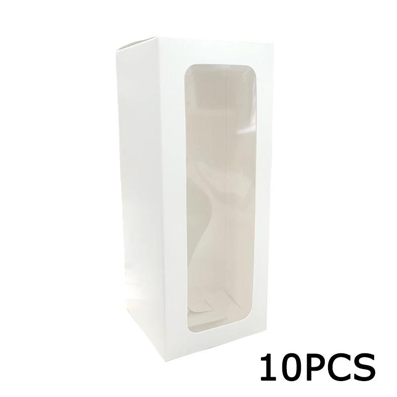

WTEMPO Clear Window Paper Party Favor Boxes DIY Foldable Treat Handle Boxes Daily Presents Packaging Boxes Perfect for Birthday Wedding Christmas 10pcs белый