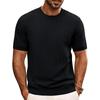 Men's Summer T-shirt Knitted European And American Retro Style Round Neck Long Sleeved Shirt