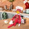 Mini Apron Clothing for Doll Christmas Elf Doll Baker Set Elf Chef Clothing Dress up Accessories Including Chef Hat,Rolling Pin,Egg Beater,Baking