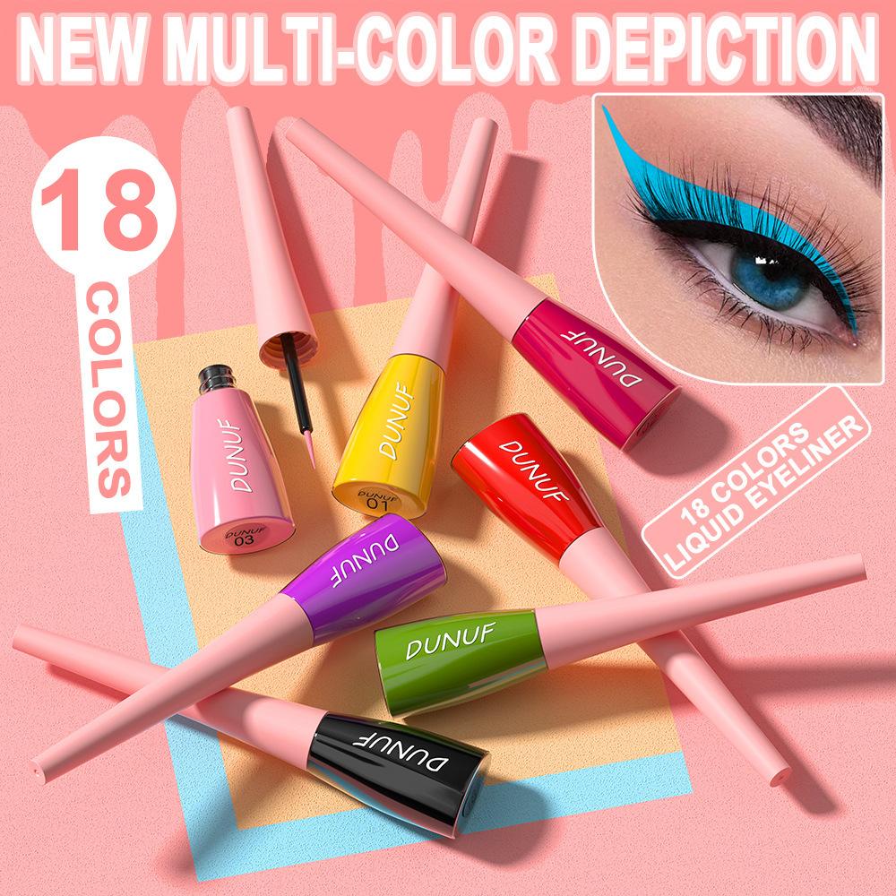 18 Colors of Liquid Eyeliner for Long-lasting and Smudge-resistant Makeup