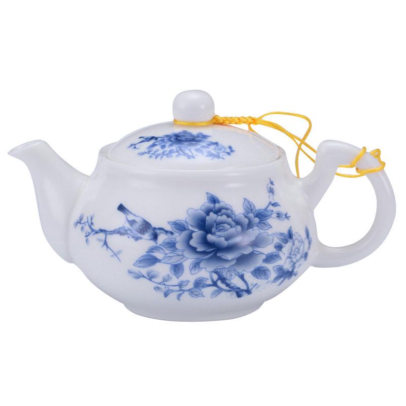 160ml Blue and White Porcelain Teapot for Kung Fu Tea and Flower Tea Ceremonies
