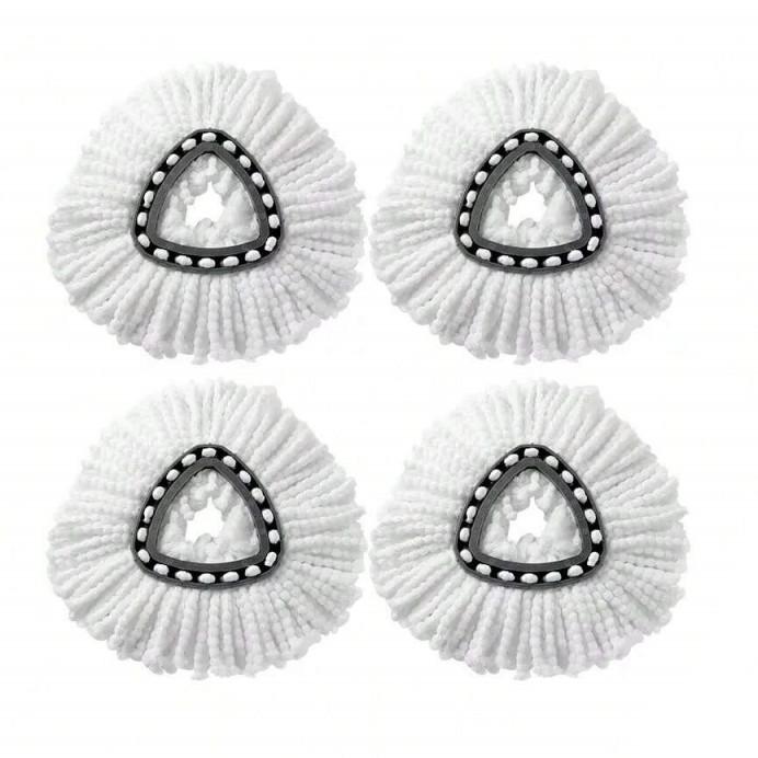 2 Mop Replace Heads, 1 Mop Base and 1 Mop Scrub Brush Set for for O-Cedar and Vileda, Compatible with EasyWring 1-Tank System