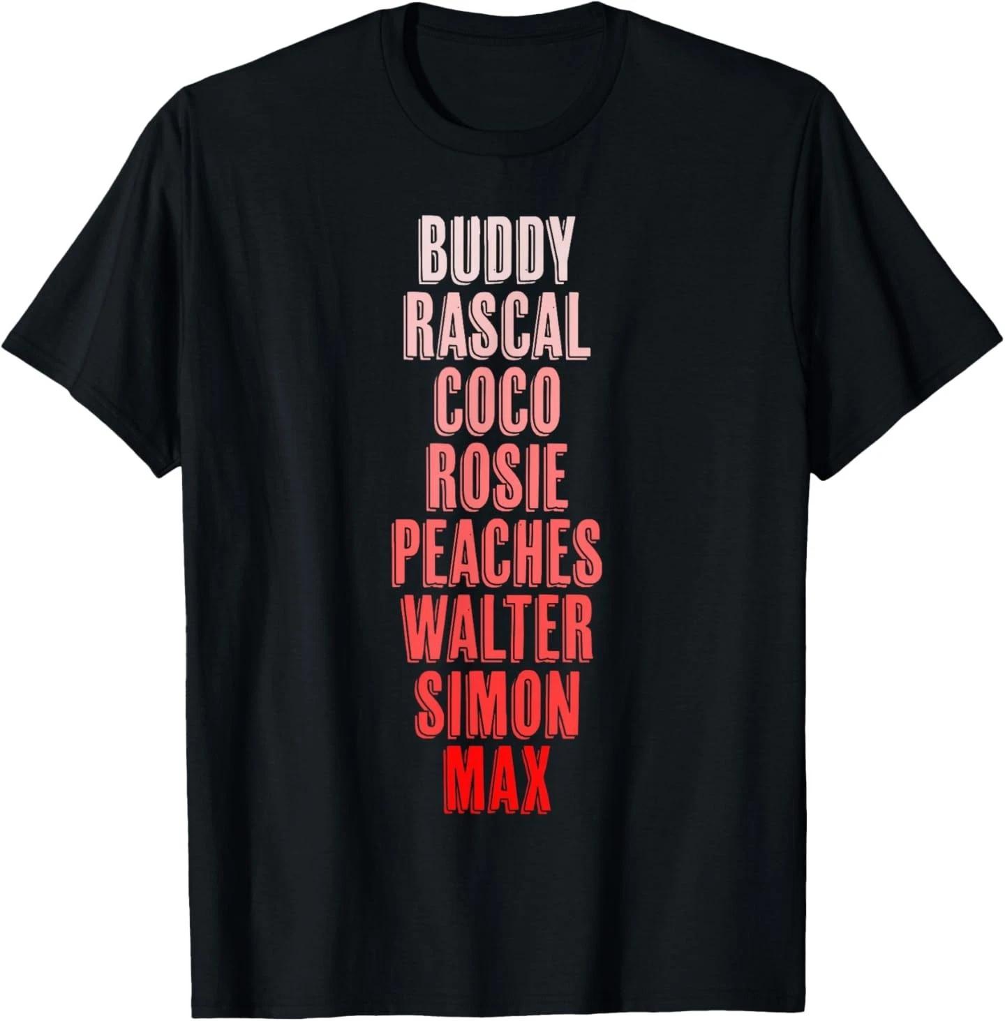 

Colorful Dogs Name List T-Shirt S